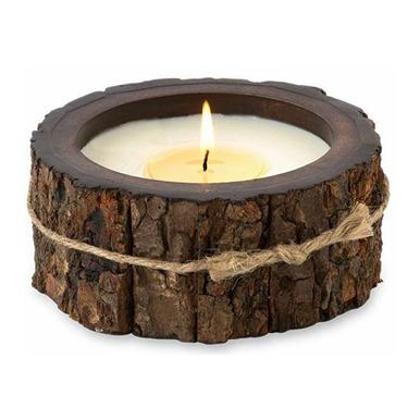 Sugared Lemon 9 oz. Small Tree Bark Pot by Himalayan Candles