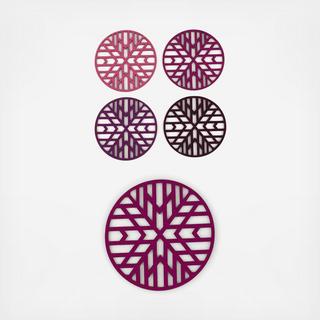 Emanate Coasters Set of 4 with Emanate Trivet