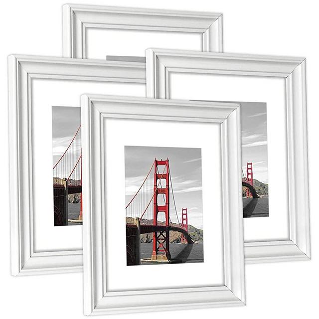 Hap Tim 8x10 Picture Frame White Wooden Photo Frames for Tabletop Display and Wall Decoration, Set of 4 (CWH001-8x10-WT)