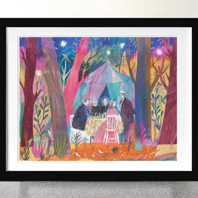 Illustration Art Print Drinking Beer in Jones's Wood