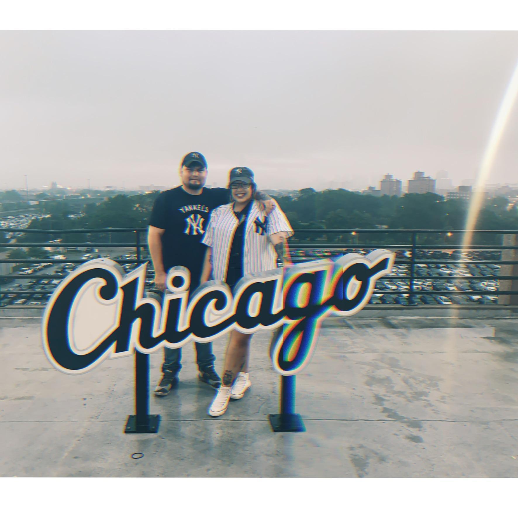 Our first Yankees game together at the White Sox stadium