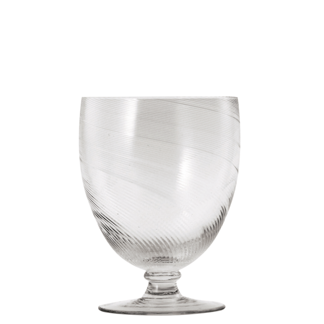 Set of Four Large Twisted Wine Glasses - Clear