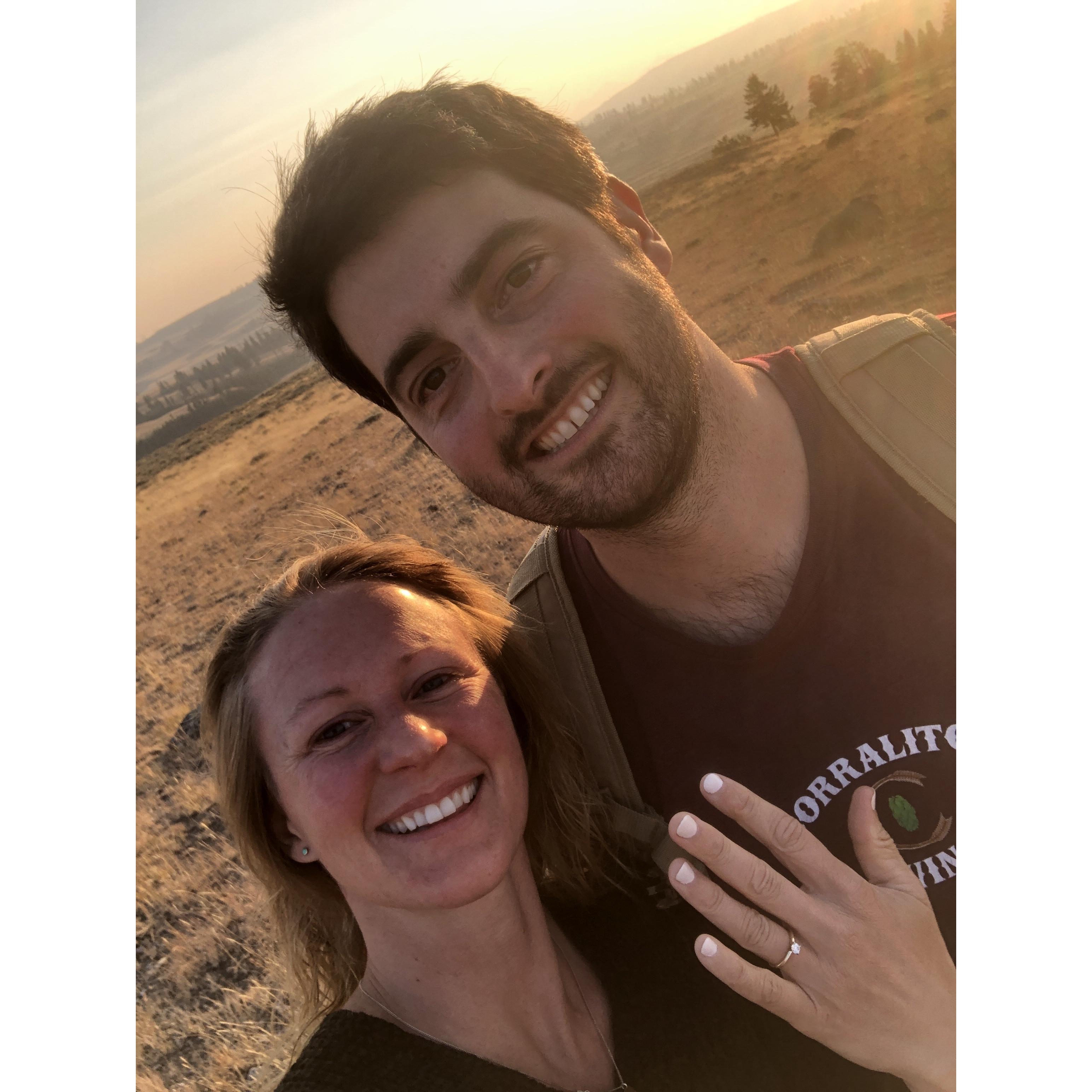 Right after Justin proposed at sunset in the Lamar Valley of Yellowstone. October 7th, 2020