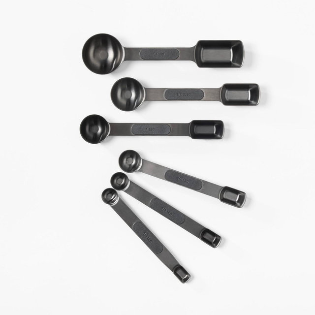 6pc Magnetic Measuring Spoon Set Black - Figmint™