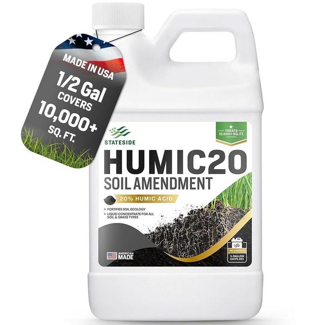64oz 20% Humic Acid for Lawn - Covers 10,000 sq ft, Humic20 Soil Amendments, Ideal Humic Acid for Plants Healthy Soil & Growth, Premium Soil Conditioner for Lawns, Soil Amendment for All Soil & Grass