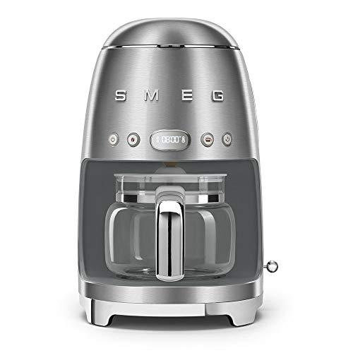 Smeg 1950's Retro Style 10 Cup Programmable Coffee Maker Machine (Stainless Steel)