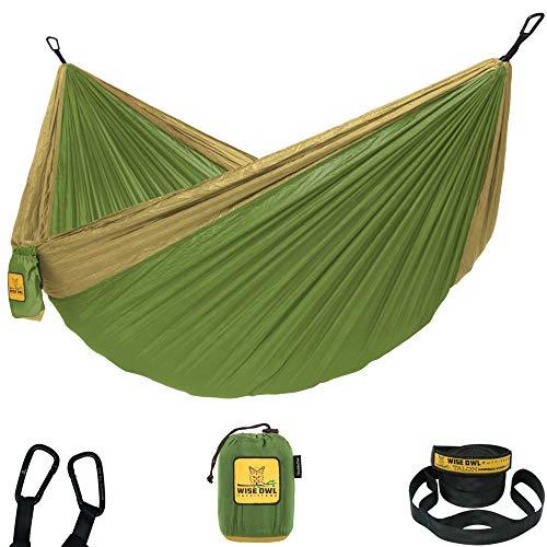 Wise Owl Outfitters Hammock Camping Double & Single with Tree Straps - USA Based Hammocks Brand Gear, Indoor Outdoor Backpacking Survival & Travel, Portable