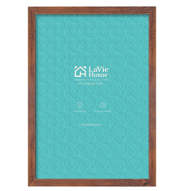 LaVie Home 19.7x27.6 Picture Frame Brown, Puzzles Frame for Wall Decoration, Classic Brown Minimalist Style Suitable for Decorating Houses, Offices, Hotels, Puzzles Posters Photos or Artwork（1 Pack）
