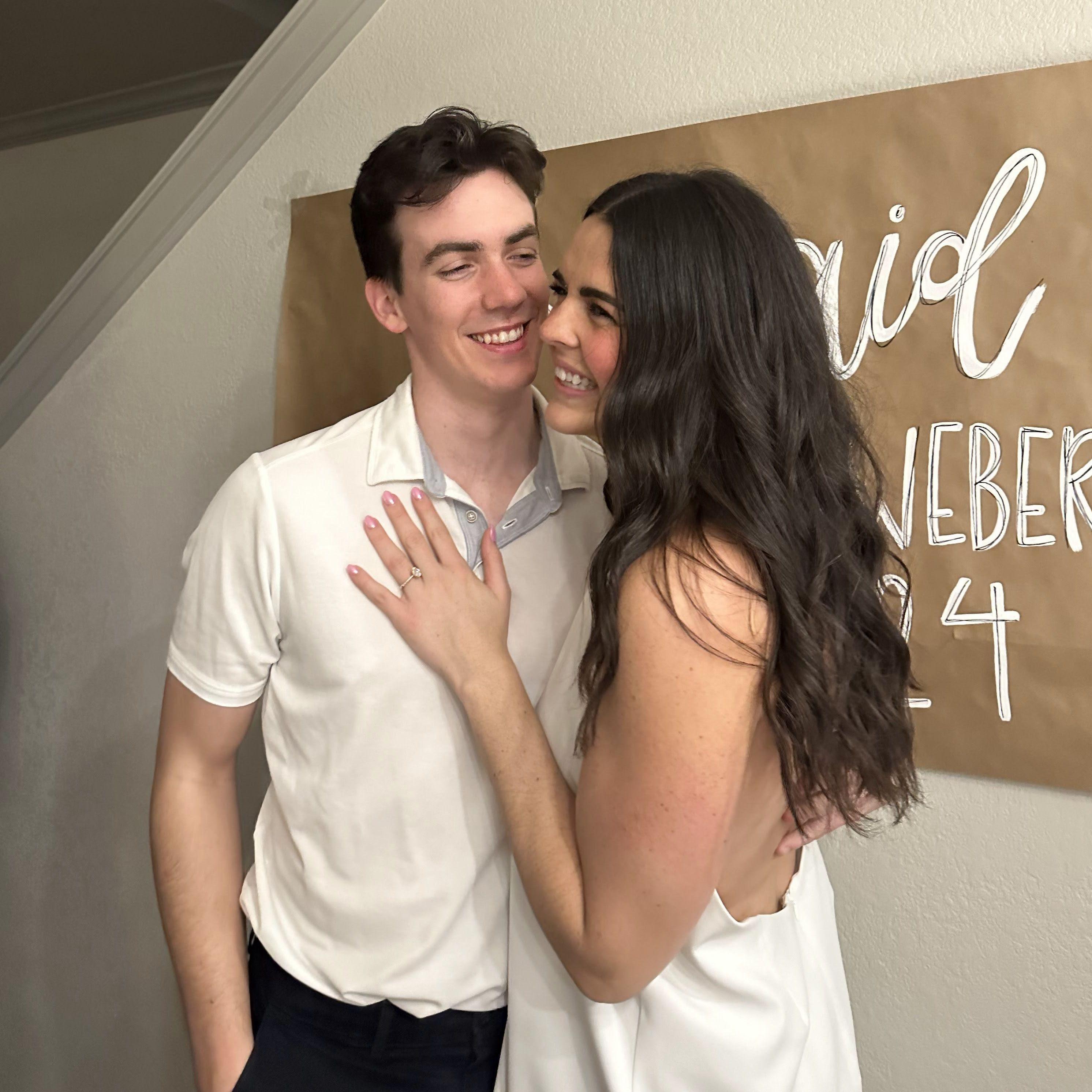 Abby's roommates in Fort Worth threw the couple the sweetest engagement party, featuring a handful of close friends in the DFW area.