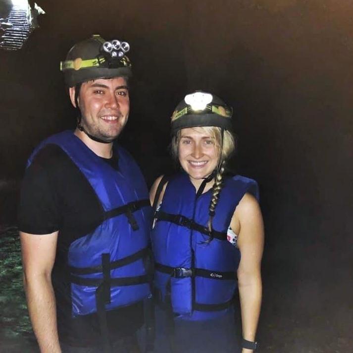 Cave tubing in Belize, 2021