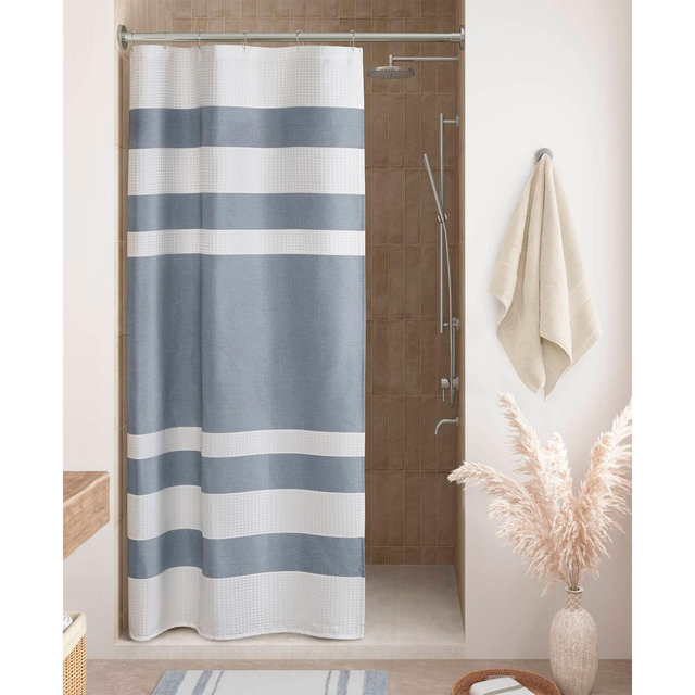 Madison Park Spa Waffle 3M-Scotchgard Shower Curtain, 36" x 72"