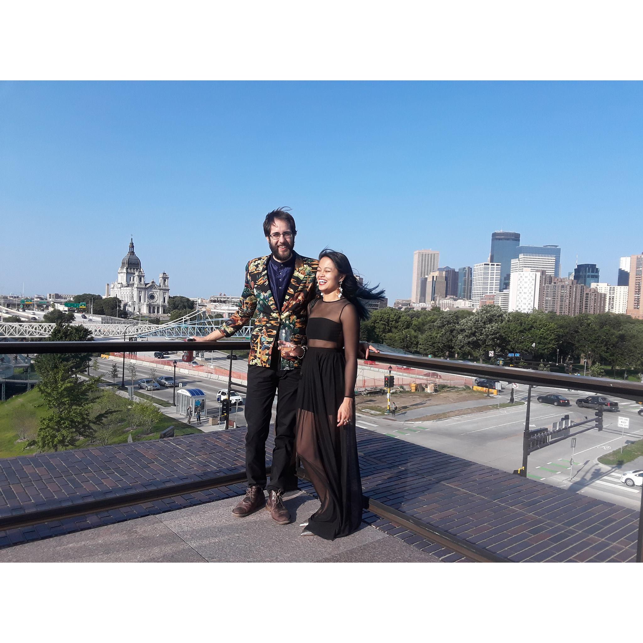 creative black tie at a friend's wedding, 2017