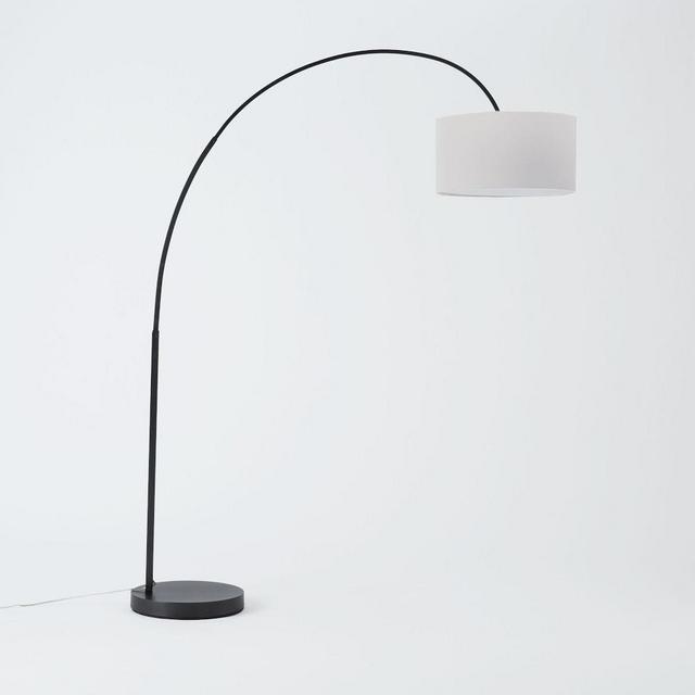 Cfl Overarching Floor Lamp, Antique Bronze/White Linen
