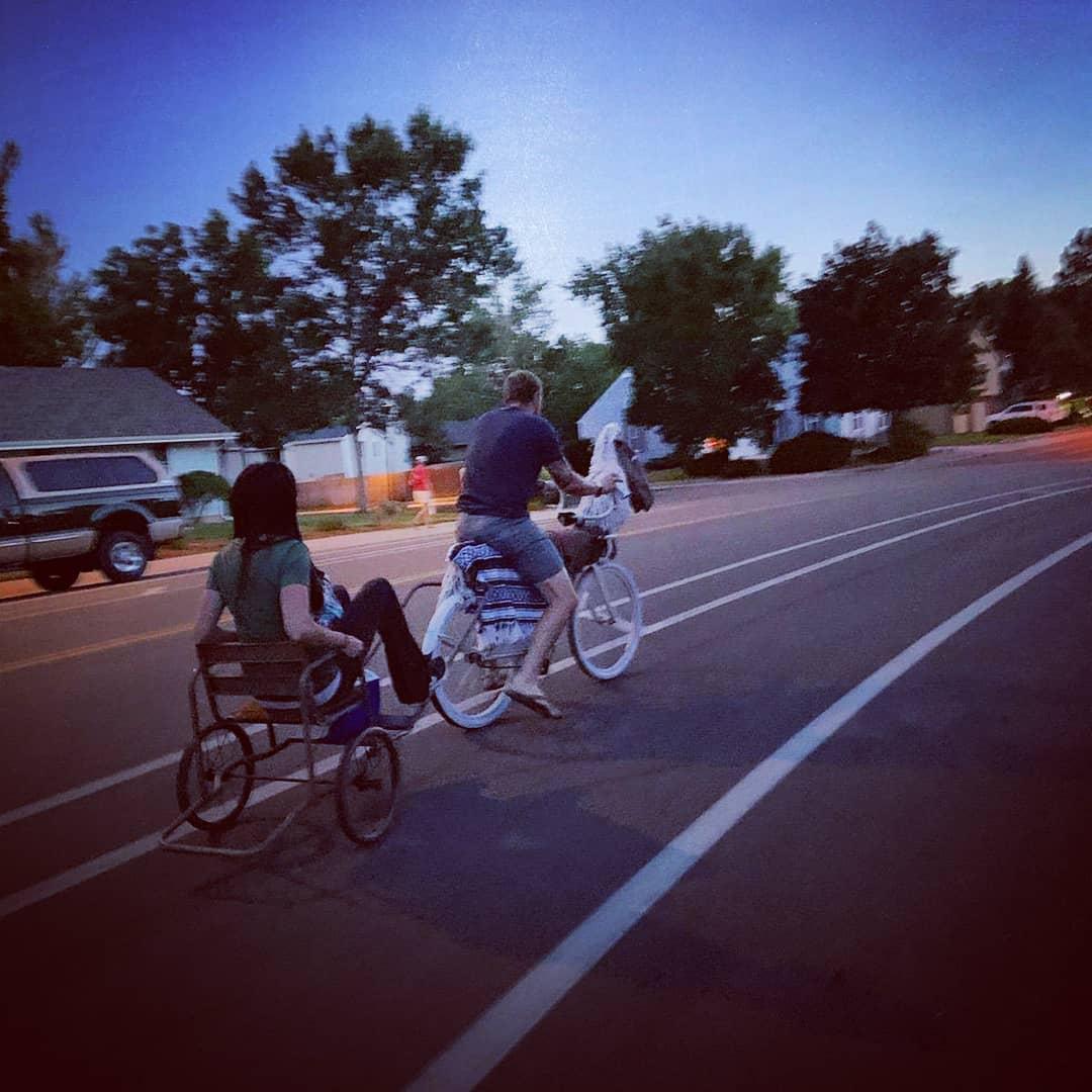 Andy always bringing a silly time into Lauren's life - this is a horse bike and carriage Andrew made from scratch for Tour de Fat in 2019, a silly bike festival.