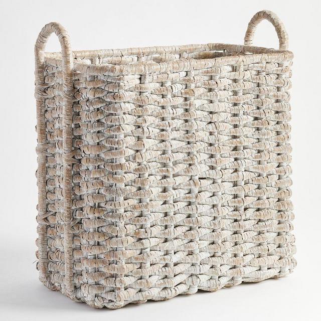 Isabelle Basket Whitewash Oversized Rectangle