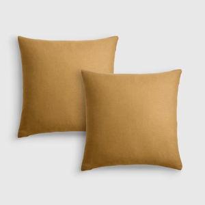 Reversible Linen Bamboo Pillow Cover (Set Of 2) - Turmeric/Flax