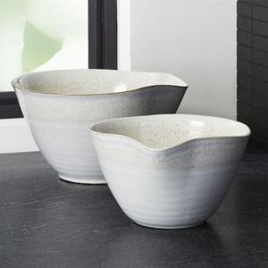 Mason Rustic Spouted Mixing Bowls, Set of 2