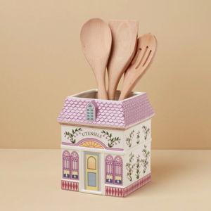 Lenox Spice Village Utensil Crock with Wood Utensils