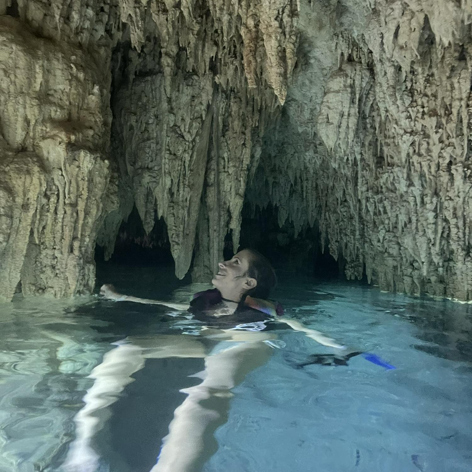 Swimming inside the closed (cave) area of cenote