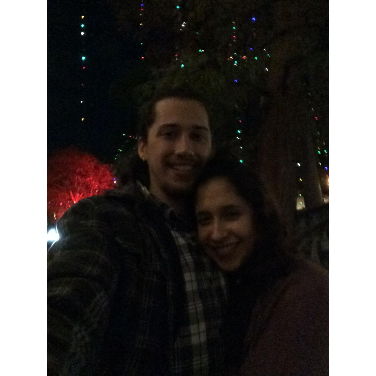 Holiday Buzz and falling in love, we were just newly minted as a couple.