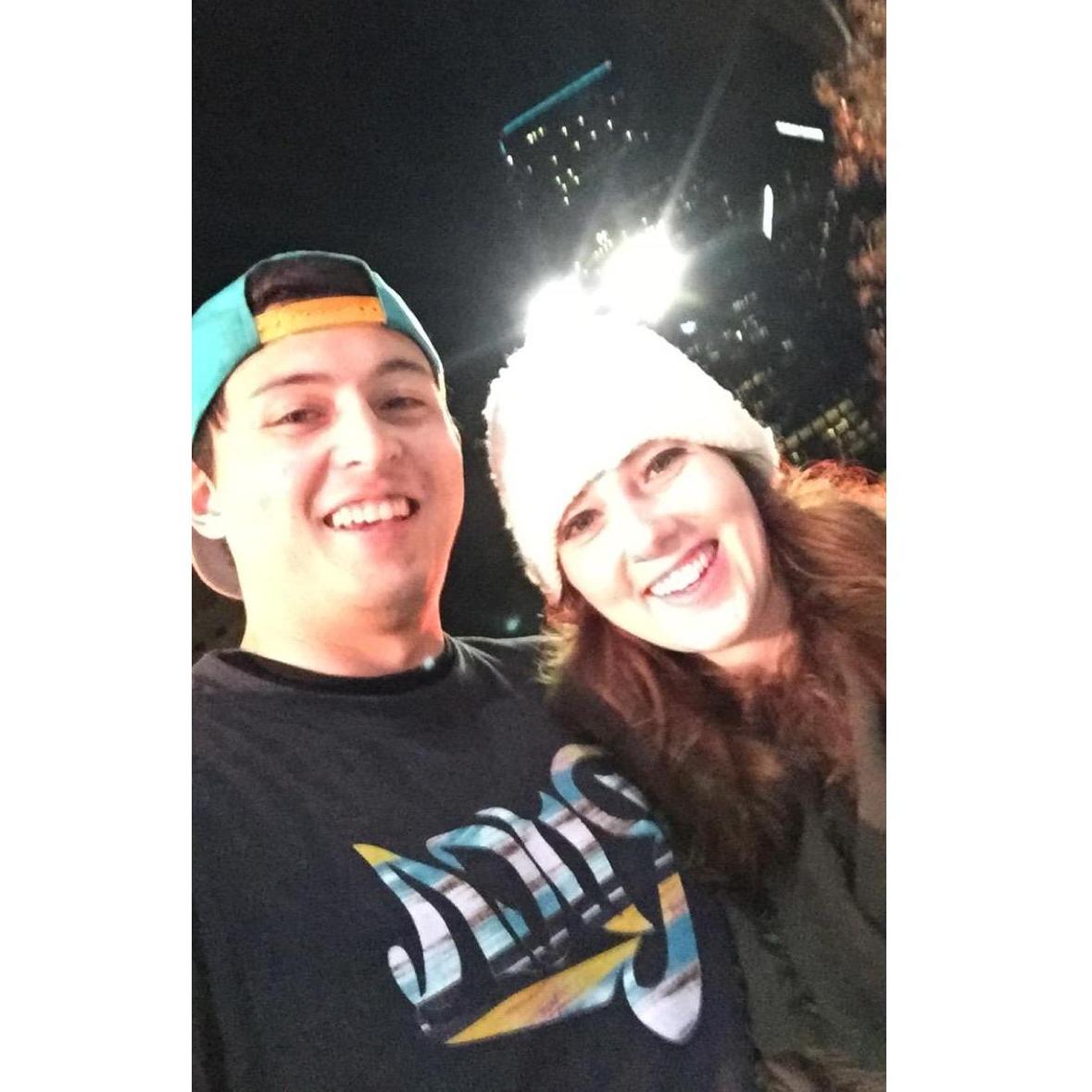 Kyle surprised Kate for her birthday and took her ice skating.