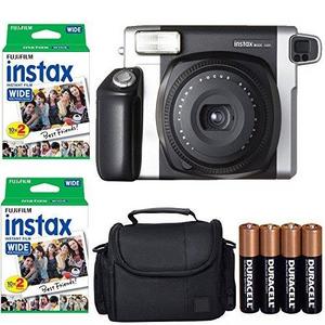 Fujifilm INSTAX 300 Photo Instant Camera With Fujifilm Instax Wide Instant Film Twin Pack Instant Film (40 Shots) + Camera Case With Photo4less Microfiber Cleaning Cloth Top Bundle - International Version (No Warranty)