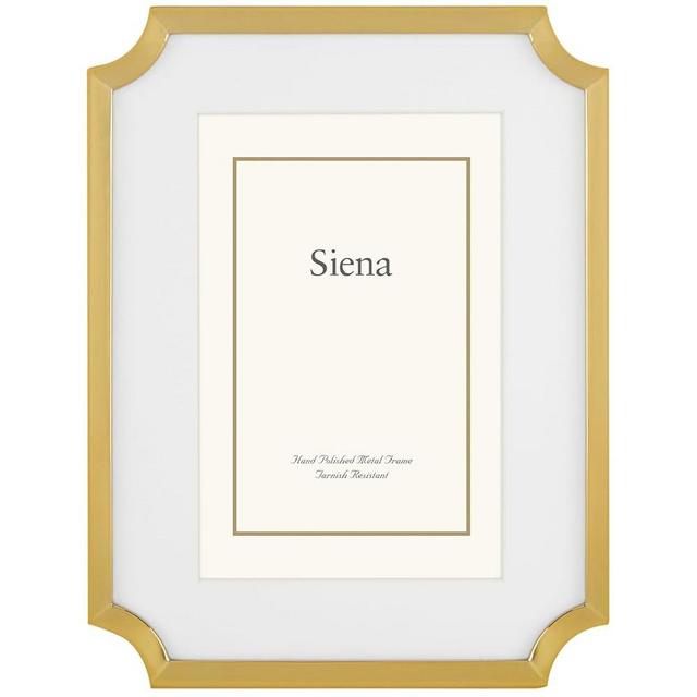 Siena Cast Metal Scalloped With Mat Frame Gold Picture Frame, Tarnish Resistant Finish, Perfect Photo Frame for any End Table, Credenza, Shelf, or Nightstand, Gold, 5x7