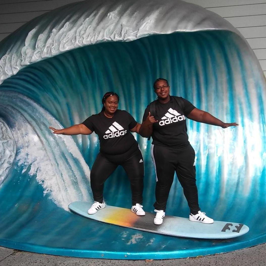 Surfing the waves at Universal Studios.