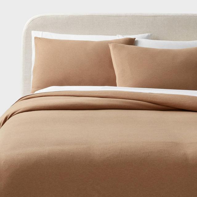 Full/Queen Jersey Duvet and Sham Set Light Brown - Threshold™