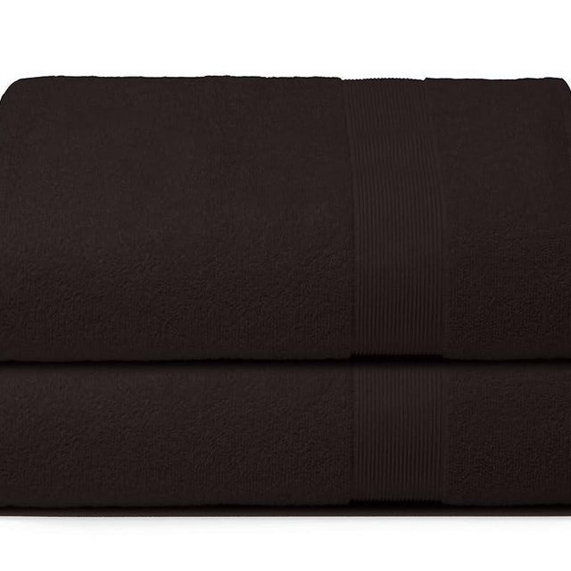 Belizzi Home Premium Cotton Oversized 2 Pack Bath Sheet 35x70-100% Pure Cotton - Ideal for Everyday use - Ultra Soft & Highly Absorbent - Machine Washable - Chocolate Brown