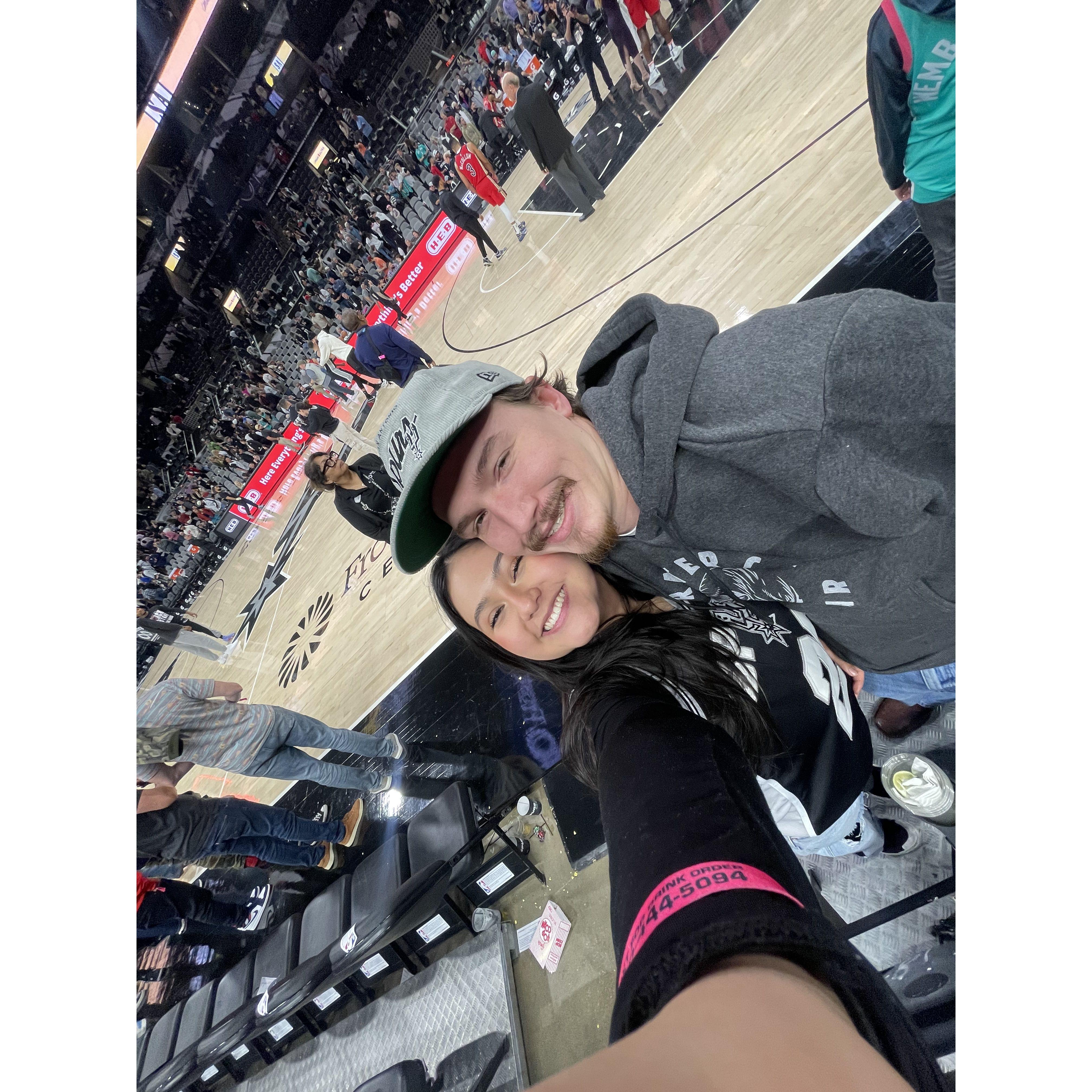Spurs game, Feb. 2024 (can you tell we like to take pictures using the .5 lens)