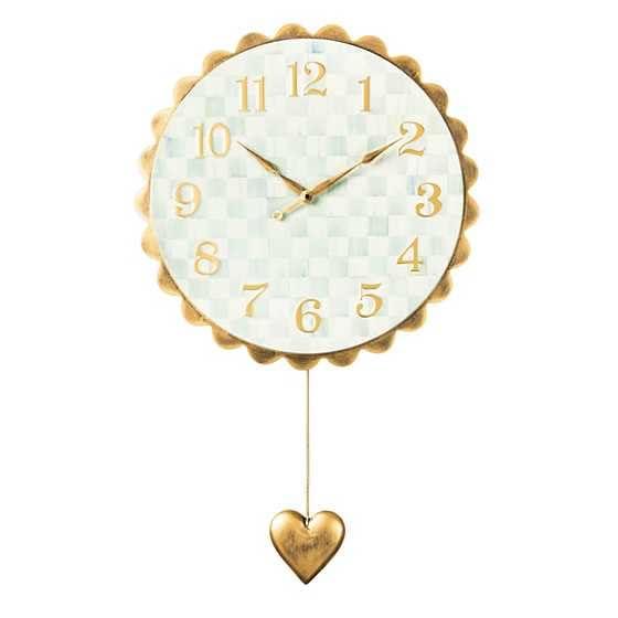 MACKENZIE-CHILDS Sterling Check Heart Pendant Wall Clock
