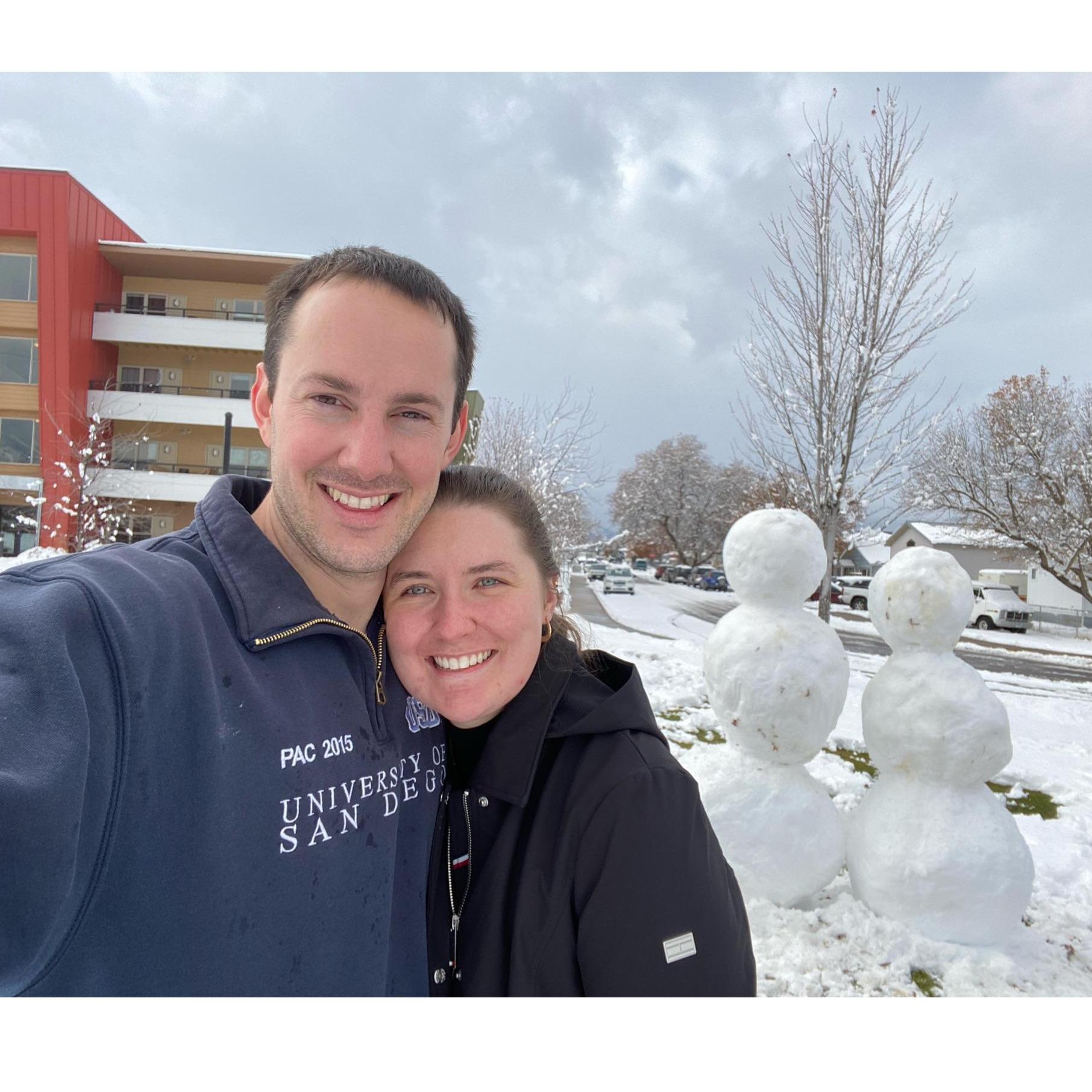 Our first snowmen together in Missoula, MT!