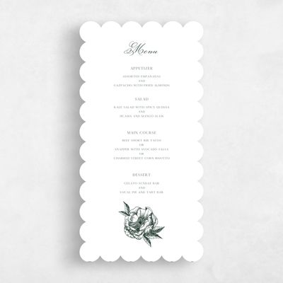 Green Scalloped Wedding Menu - Iniguez
