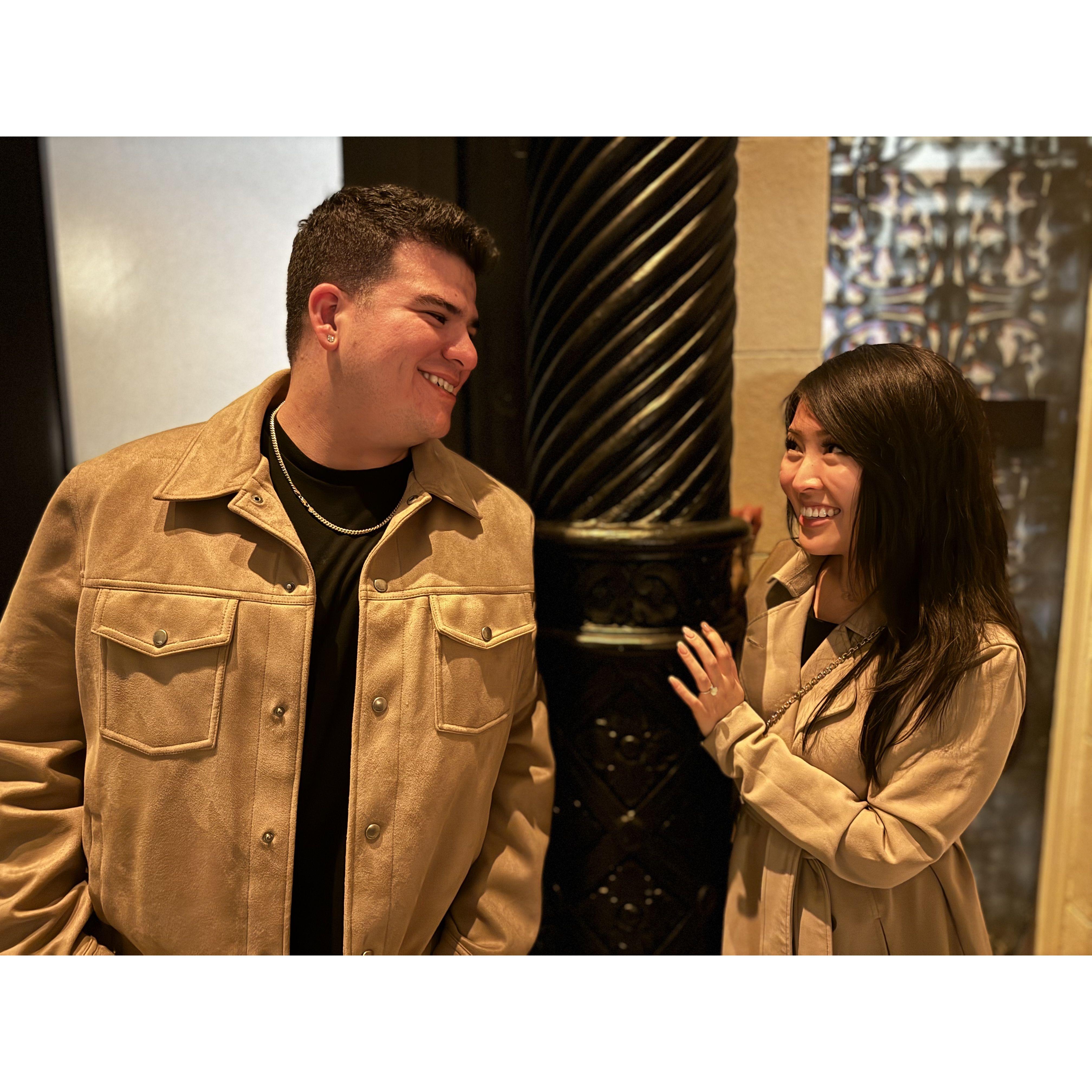 Right after she said YES! Photo credit goes to our bridesmaid and groomsman: Yasmin Hayes & Andrew Hayes.