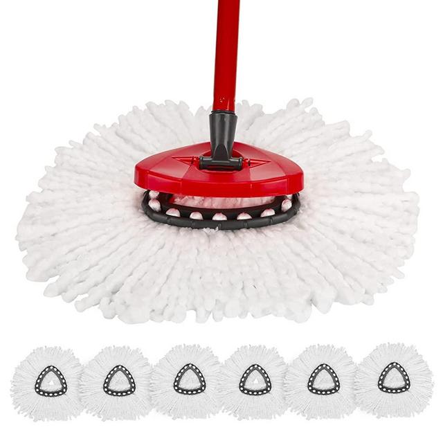 6 Pack Mop Replacement Heads Compatible with Spin Mop, Microfiber Spin Mop Refills, Easy Cleaning Mop Head Replacement 100% Microfiber Mop Refill Heads, Mop Replacement Heads for Spin Mop