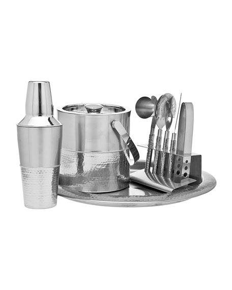 Godinger 9-Piece Hammered Shiny Bar Tool Set