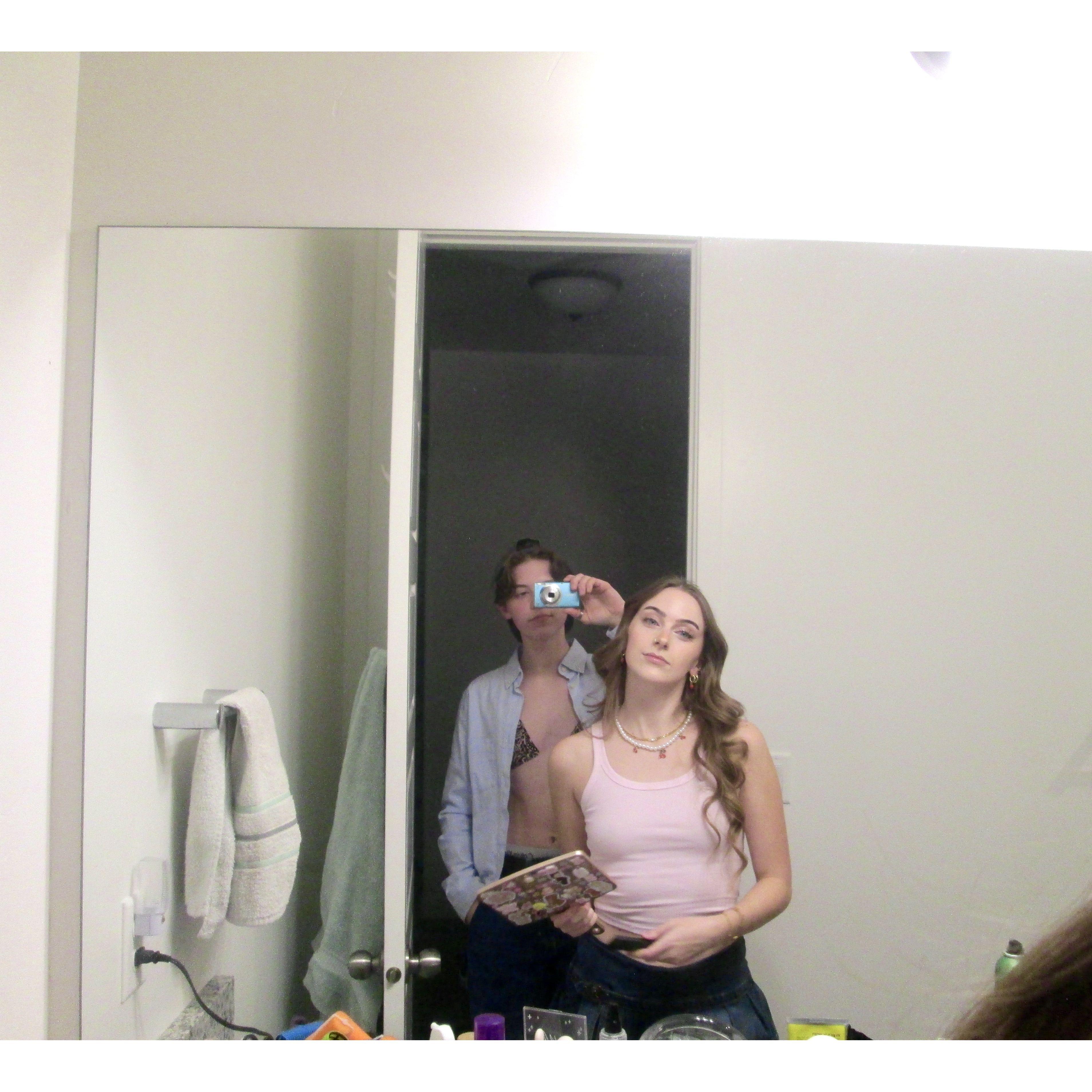 Getting ready for the party, although we were the only ones that did.