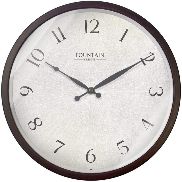 FOUNTAIN DESIGNS 12 Inch Modern Farmhouse Wall Clock, No Ticking Silent Clock, Vintage Oil Rubbed Bronze Black