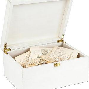 Wooden Memory Wedding Keepsake Box - White
