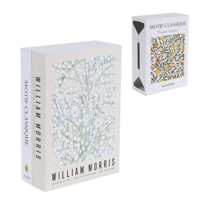Book Shape Decorative Cable Management Box - Expandable Cable Organizer Box with Magnetic Closure for Home & Office (William Morris, Standard)