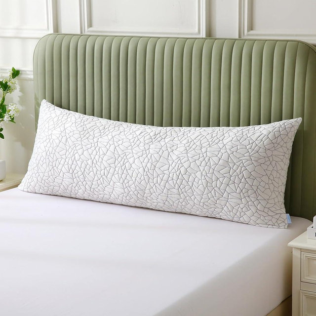 BPC Premium Rayon Derived from Bamboo Firm Body Pillow - Hypoallergenic Shredded Memory Foam Body Pillow with Removable Cover Long Pillow for Side Stomach and Back Sleepers, CertiPUR-US