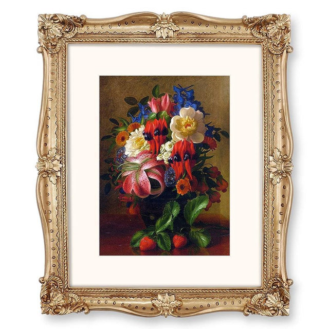 SIMON'S SHOP 8x10 Picture Frames Gold 8x10 Baroque Style Vintage Picture Frames, Victorian Photo Frames 8x10 for Wall and Tabletop, 5x7 with Mat