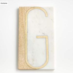"G" Monogrammed Serving Board + Reviews | Crate & Barrel