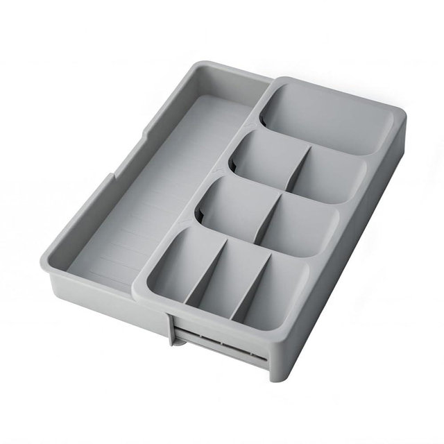 PHX Grove Expandable Silverware Drawer Organizer Tray, Adjustable Utensil Holder for Kitchen Drawers, BPA-Free Plastic Cutlery and Flatware Storage Divider