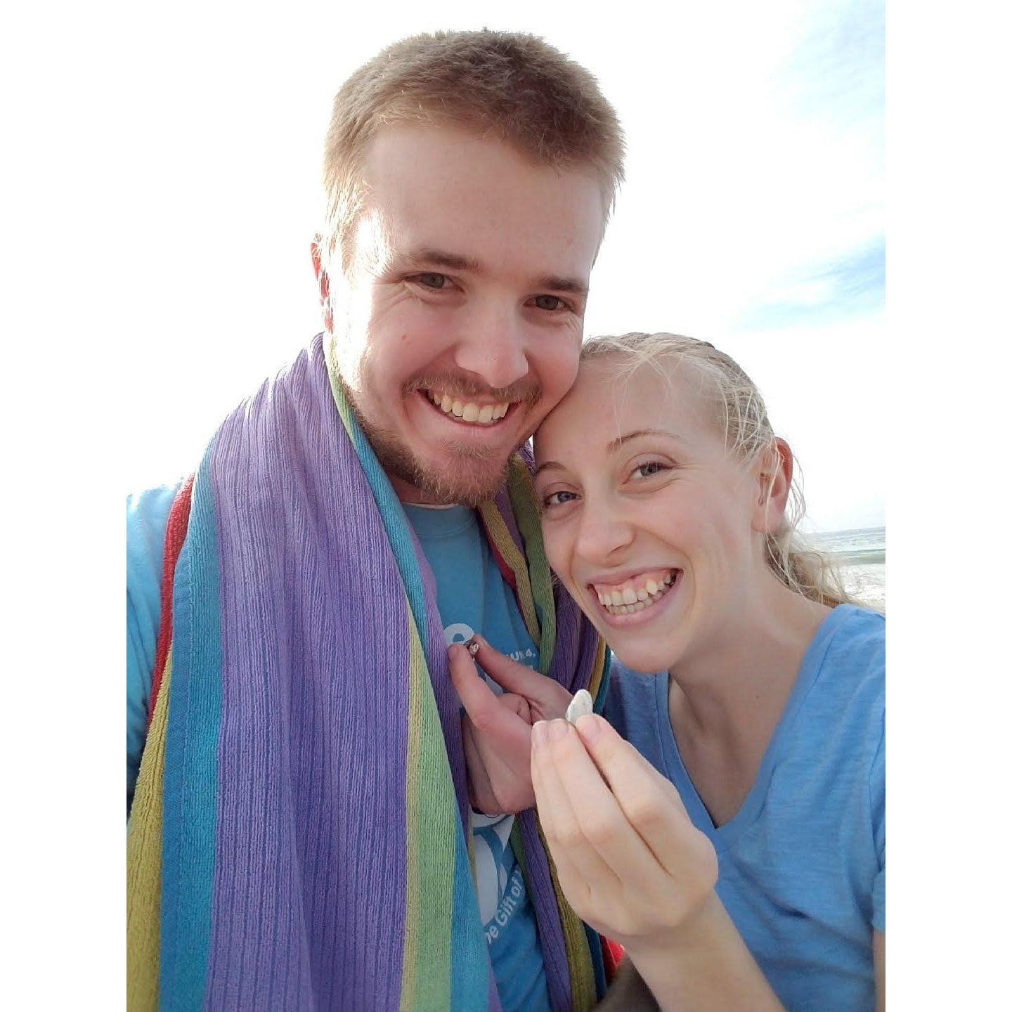 Making puns and having fun on the beach in San Diego, January 2018. How's this for a shellfie?
