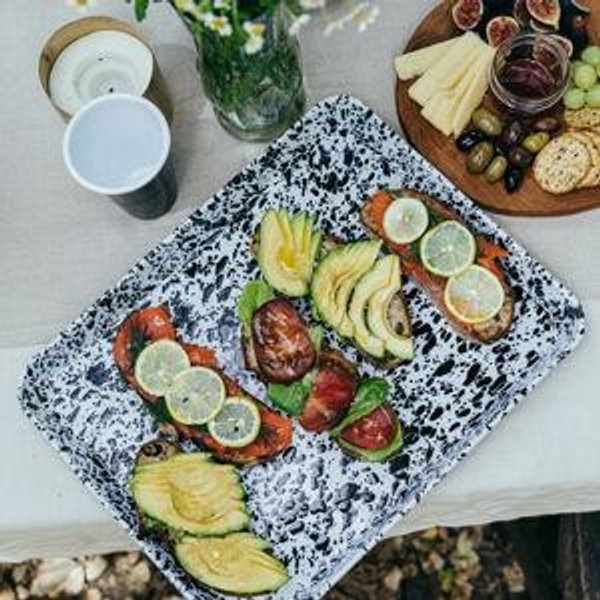 Splatter Large Rectangle/Jelly Roll Tray (Black Splatter)
