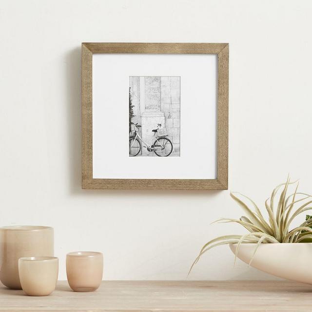 Wood Gallery Frame, 10"x10" Overall (4"x6", 5"x5" Opening) - Grey