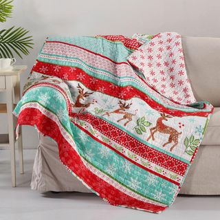 Let It Snow Reversible Quilted Throw