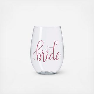 Bride Durable Plastic Stemless Wine Cup
